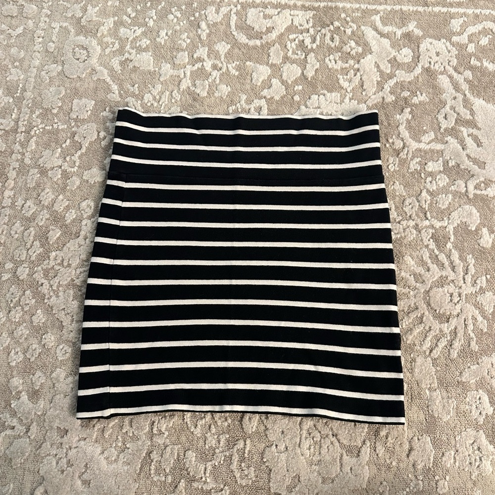 Striped Black and White Women's Skirt